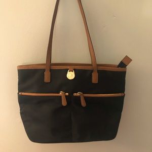 black and brown Michael Kors shoulder bag